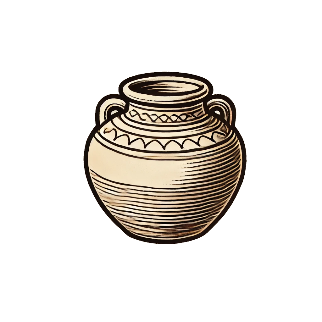 DALL·E 2024-11-13 09.08.20 – A vector-style logo that reads ‘Antigüedades las Tinajas’ with the text elegantly placed above a vintage ceramic tinaja (large earthenware jar). The l